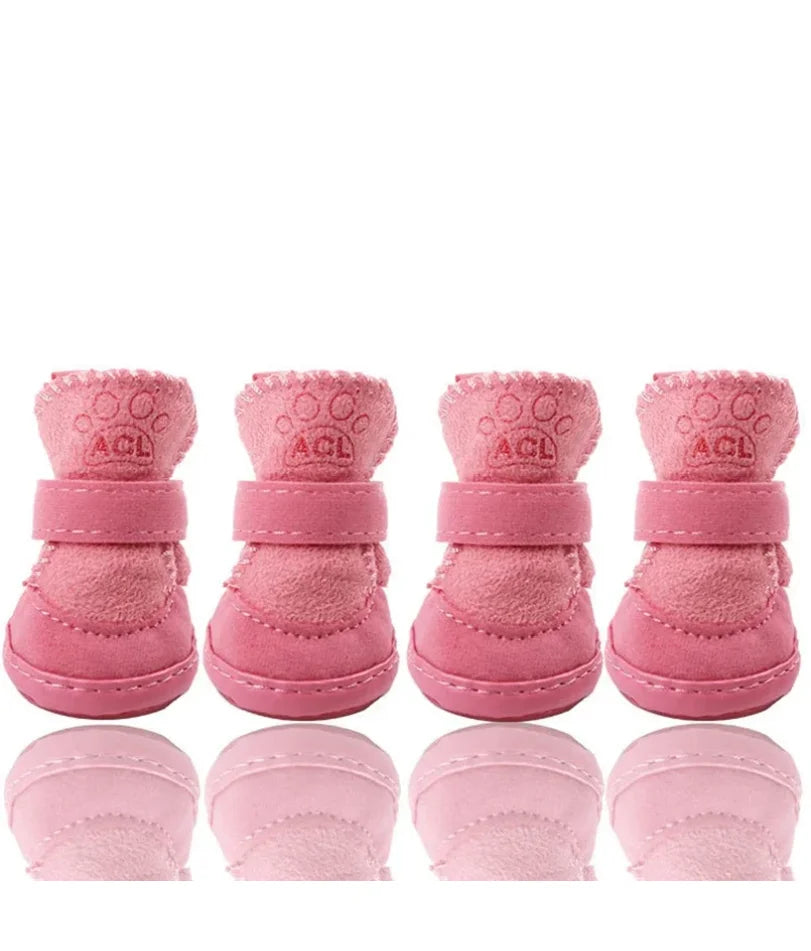 4pcs/set Pet Dog Shoes Winter Warm Shoes for Small Medium Dogs Anti-slip Puppy Rain Snow Boots Footwear Cat Dog Walking Sneakers | 2