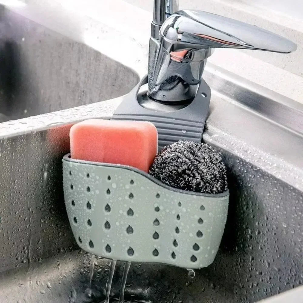Adjustable Sink Drainer Kitchen Storage Basket Sponge Pool Hanging Bag Supplies Kitchen Accessories Organizer Household Items | 2