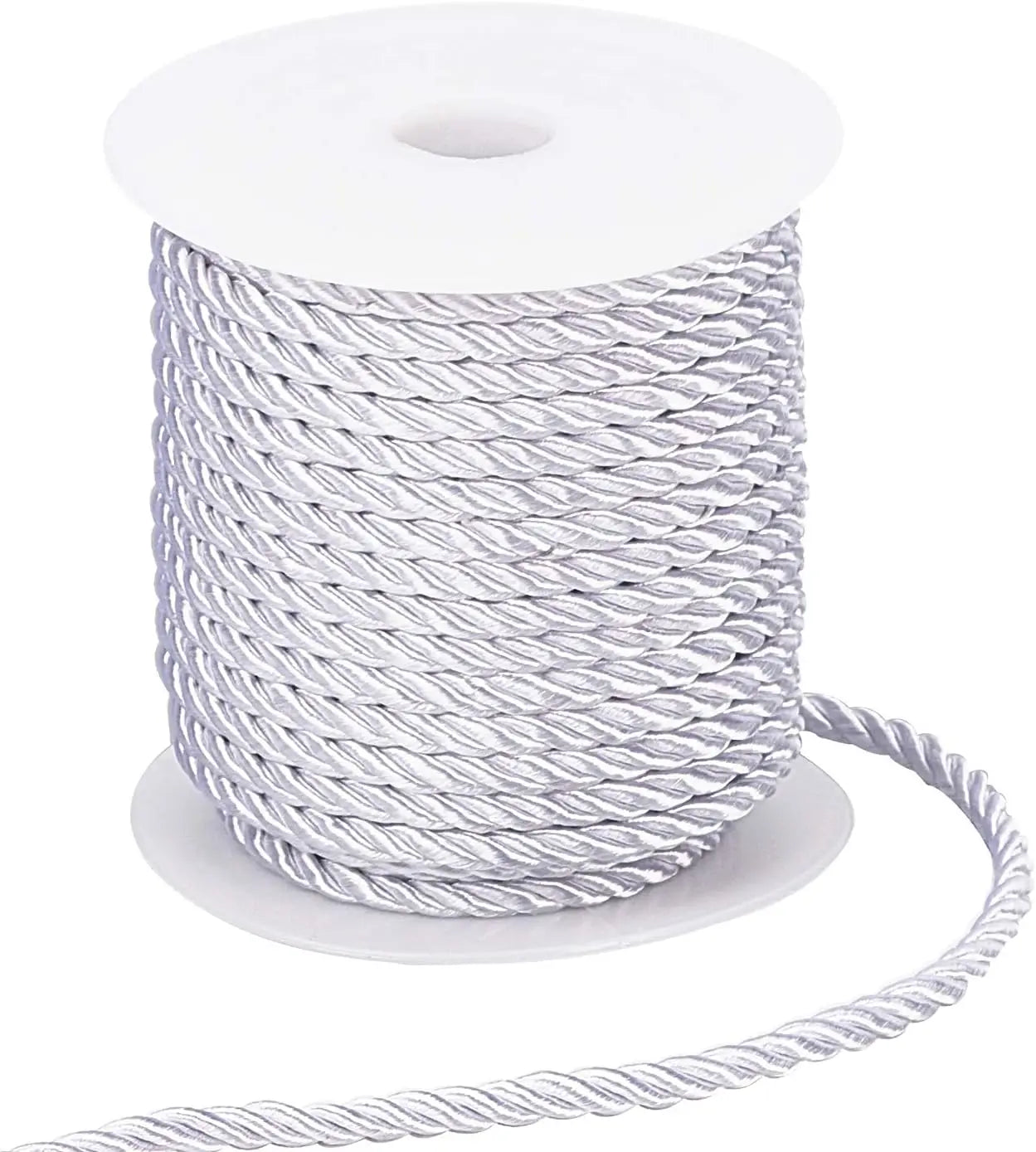 5MM Twisted Cord Rope Trim Craft Decorative Polyester Rope Handmade Cording for Sewing Crafts Upholstery Home Decor 5m | Color:White