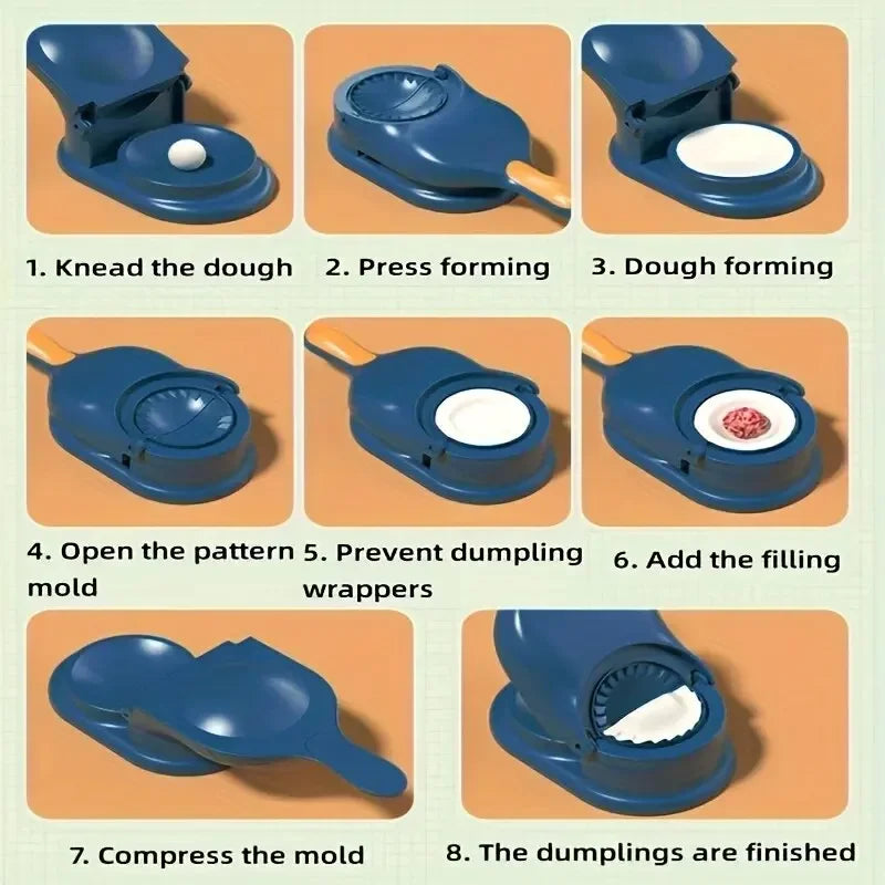2 in1 Dumpling Maker DIY Kit Wrapper Presser Dough Pressing Ideal for Home Cooking Dough Skin Molder Machine Kitchen Gadgets | 4