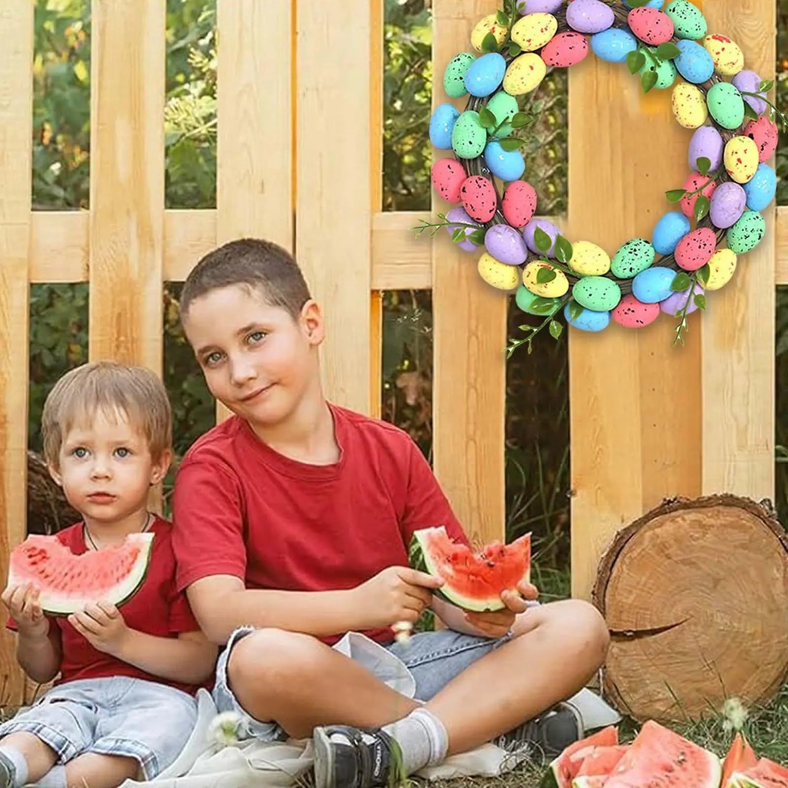 2026 Easter Garland Creative Easter Egg Element Wreath Window Door Garden Gate Decorative Hanging Holiday Party Decor Door Sign | 2