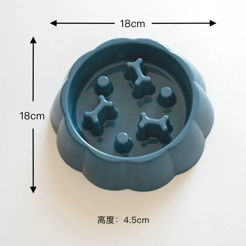 Pet supplies Color Slow Feeder Cat Bowl Anti-choking Plastic Dog Puzzle Food Bowl, Dog Water Basin For Anxiety Relief | Color:Image color