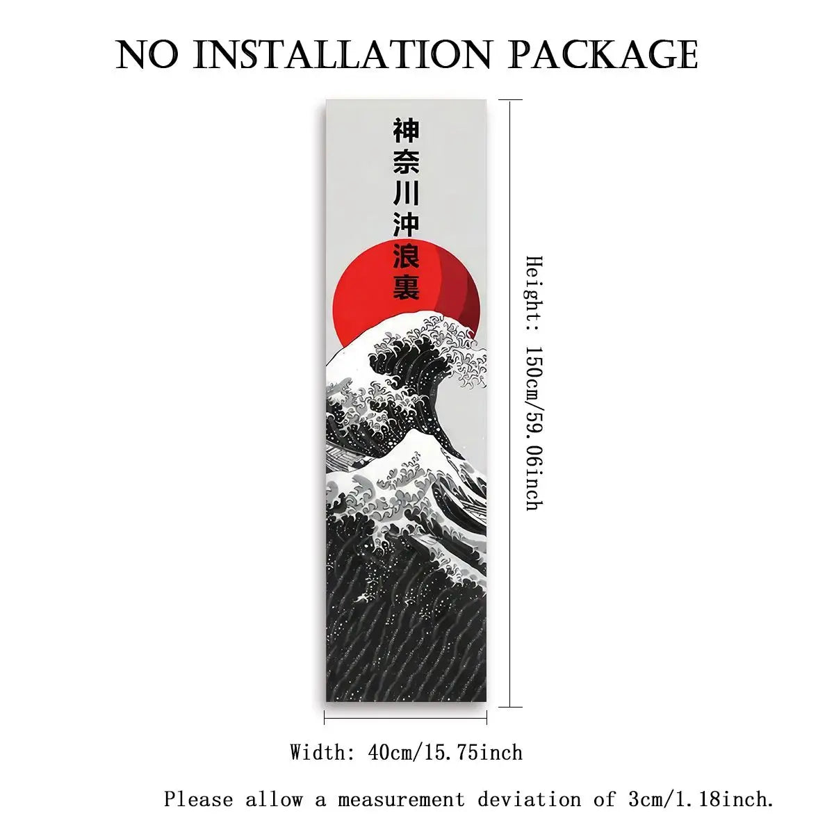VIKAMA Japanese-Style Red Sun and Waves Bohemian-Style Landscape Wall Decor Ideal for bedroom and living room wall decoration | Color:CB-3