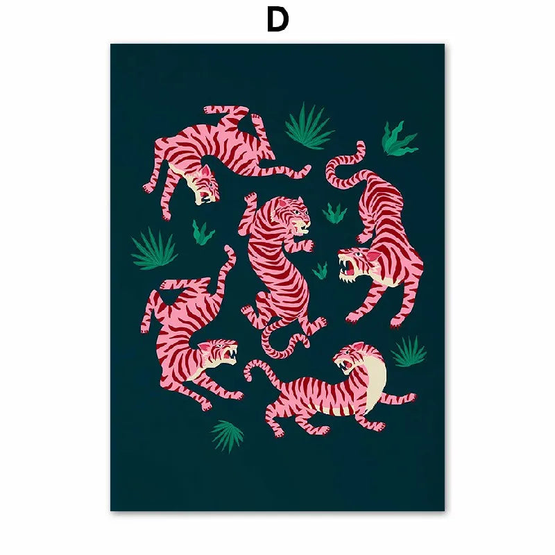 Matisse Poster Coral Leaves Flowers Abstract Plant Canvas Painting Nordic Room Wall Art Prints Picture For Hoom Decoration | Color:D