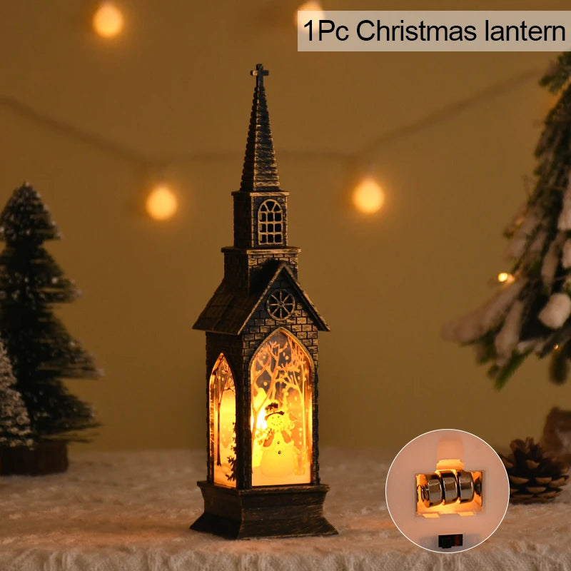 2025 Christmas LED Night Light Santa Claus Snowman Lantern Lamp Table Ornament Christmas Decoration for Home Xmas Navidad Gifts | Color:Snowman