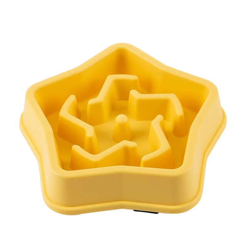 Pet Cat Dog Slow Food Bowl Fat Help Healthy Round Anti-choking Thickened And Non-slip Multiple Colors Shapes | Color:Picture color-13