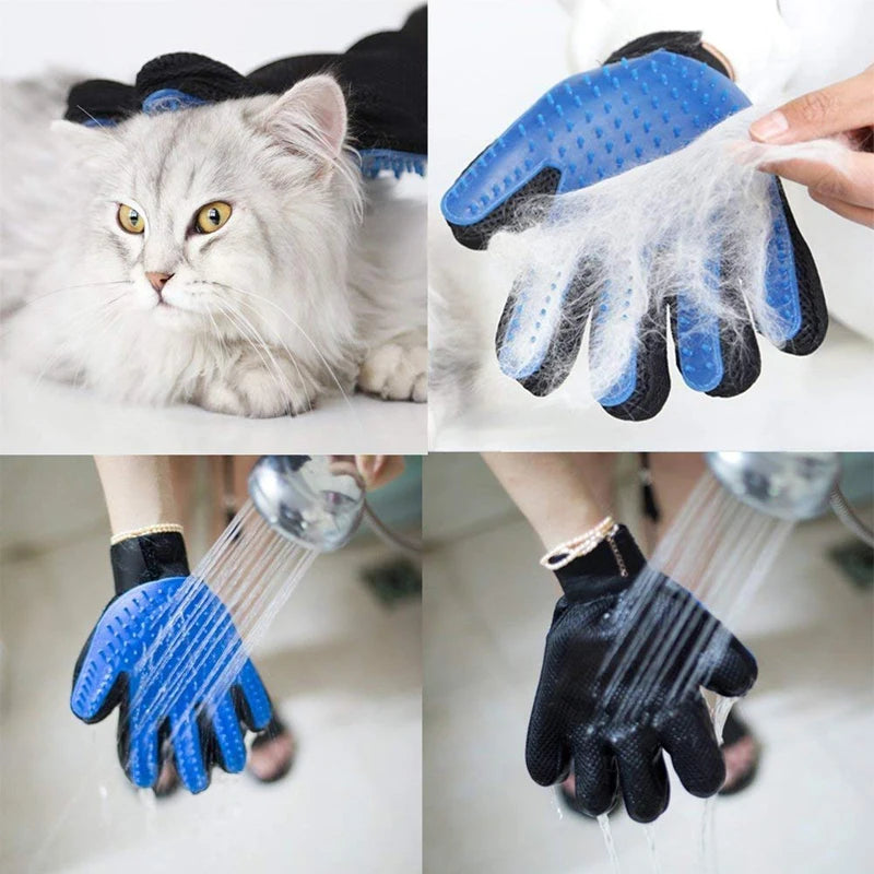 DualPet Pet Grooming Glove for Dog Cats Glove Pet Hair Deshedding Brush Comb Glove Pet Dog Cleaning Massage Glove Accessories | 1