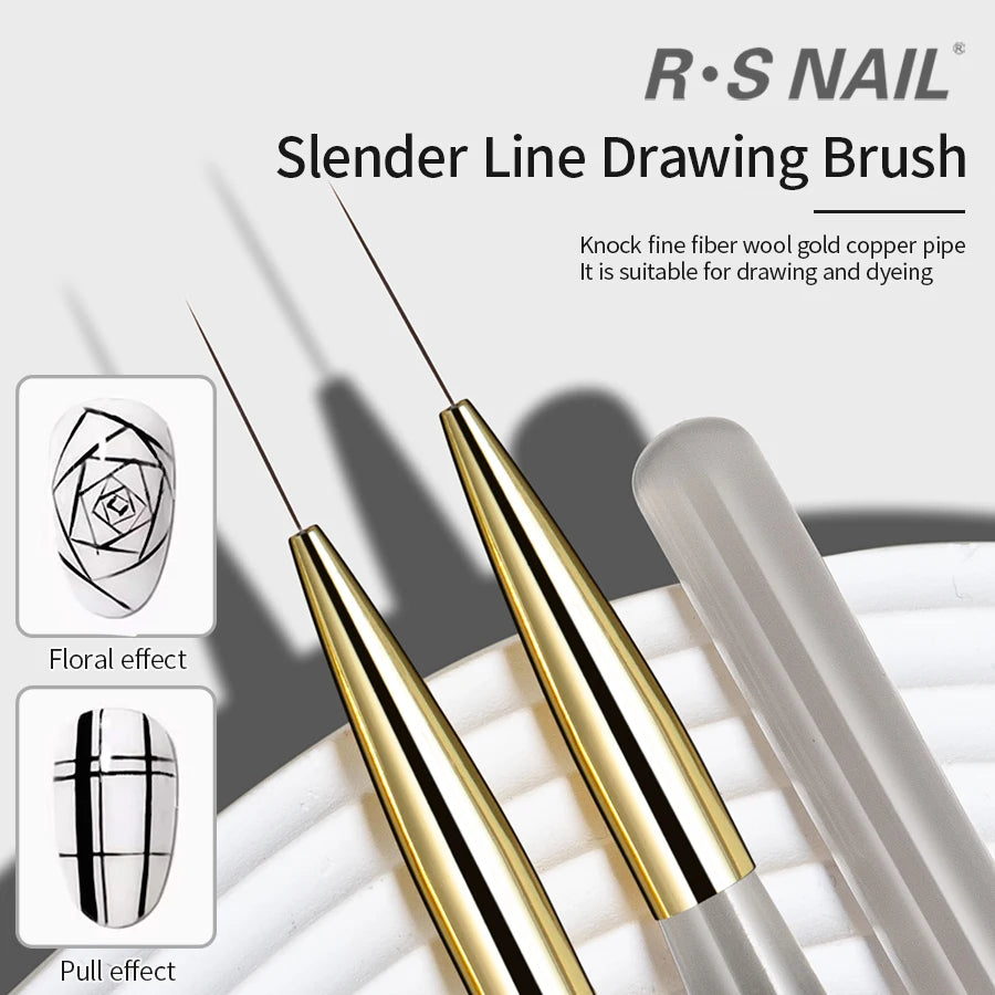 RSNAIL Nail Art Liner Brushes French Stripe Nail Line Painting Pen 18mm Slender Long Line Drawing Brush UV Gel DIY Manicure Tool | 0