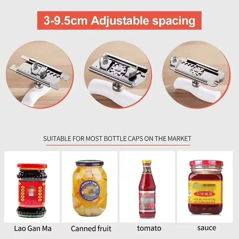 Adjustable Multi-function Bottle Cap Opener Stainless Steel Lids Off Jar Opener Labor-saving Screw Can Opener for Kitchen Gadget | 5