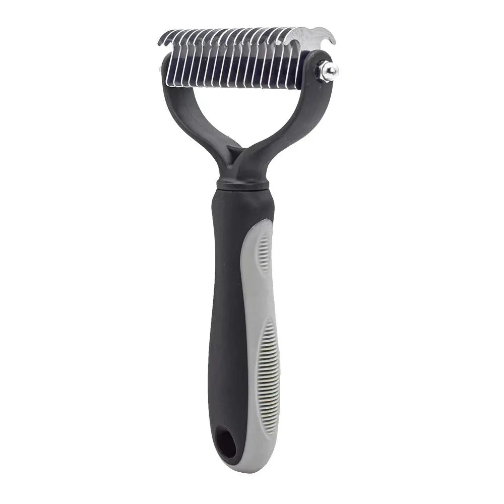 Professional Pet Deshedding Brush Dog Hair Remover Pet Fur Knot Cutter Puppy Cat Comb Brushes Dogs Grooming Shedding Supplies | Color:Grey L