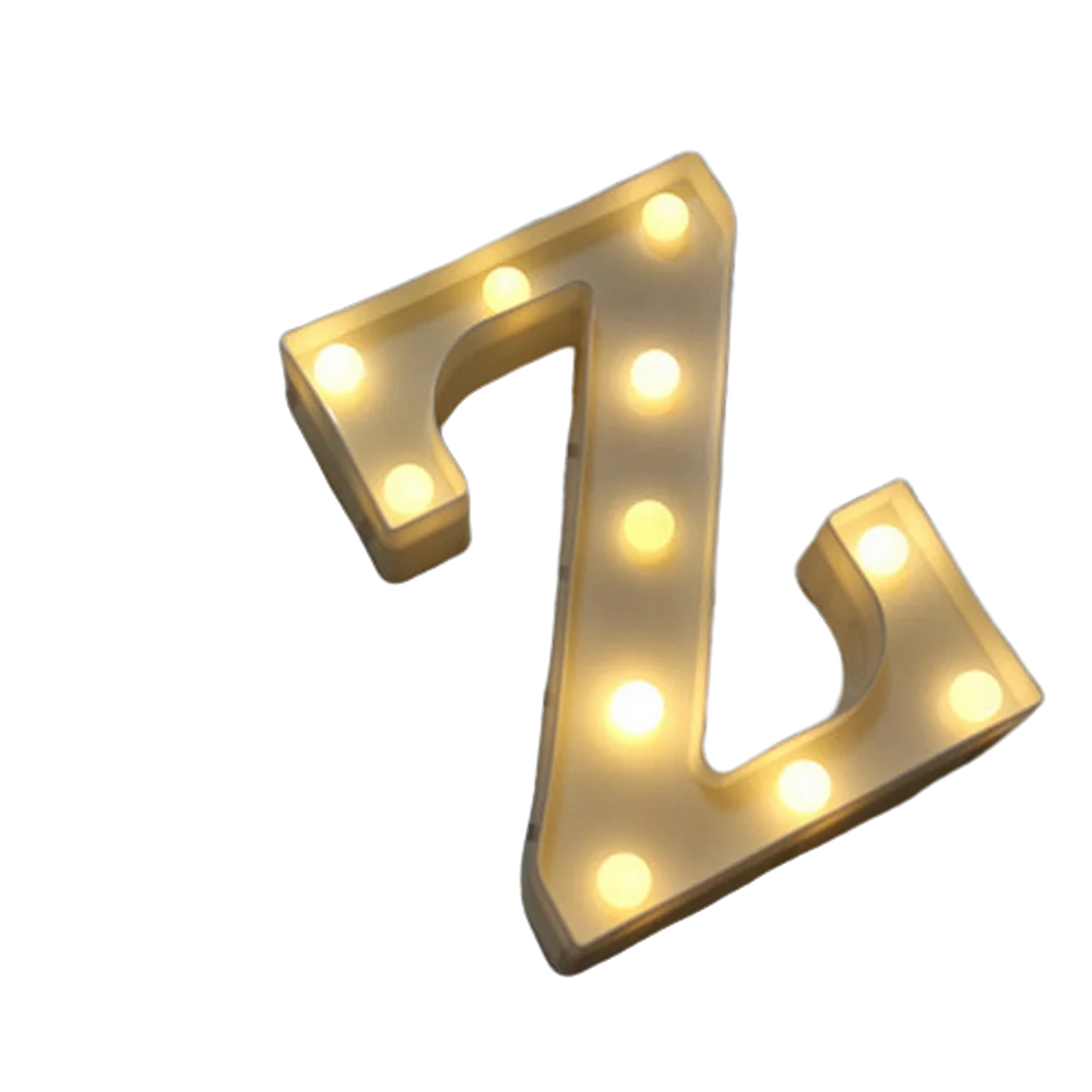 Luminous Number Lamp Alphabet Letter LED Lights Birthday Valentine's Day Wedding Party Decor 0-9 Digital A-Z Letters Night Light | Color:Z