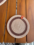 Podstawka pod kubek Hand Made beżowo-brązowa